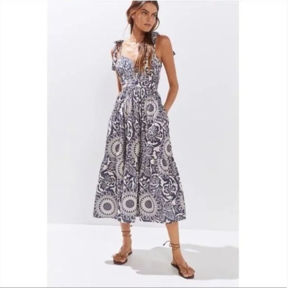 NWT! Anthropologie Flounced Floral Midi Dress | Size Medium